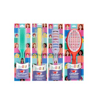 Kit 4 Escovas De Cabelo Bellê! Plana, Oval, Vazada e Redonda - Condor