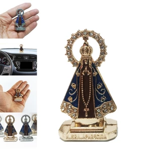 Nossa Senhora Aparecida Imagem Metal Santa Coroa Painel Carro Mesa