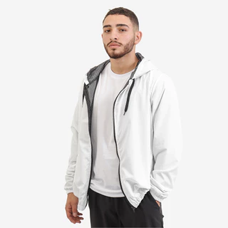 Jaqueta masculina impermeável Corta vento esportivo para academia corrida cor branca com capuz a pronta entrega