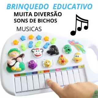 Piano Musical Sons Animal Teclado Infantil Fazendinha Brinquedo Educativo