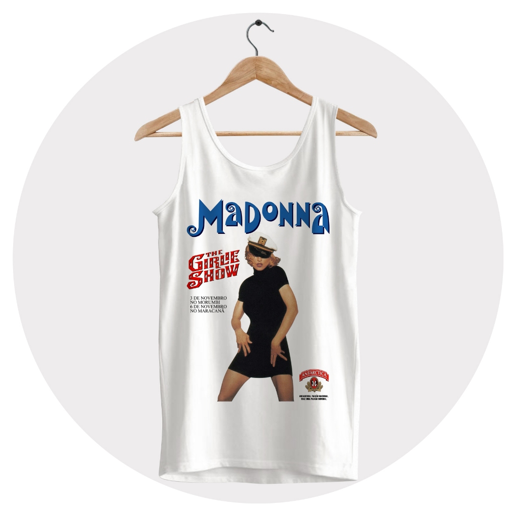 マドンナ　The Girlie Show　オフィシャル ノースリーブ Tシャツ Camiseta Madonna The Girlie Show Tour Brasil | Shopee Brasil