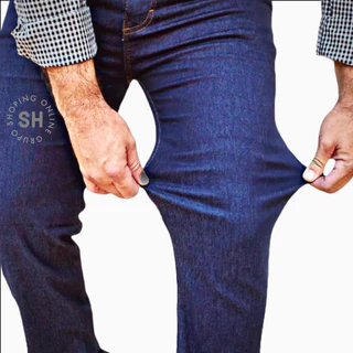 Calça Masculina Jeans Plus Size Tradicional de Trabalho Masculino Com Elastano