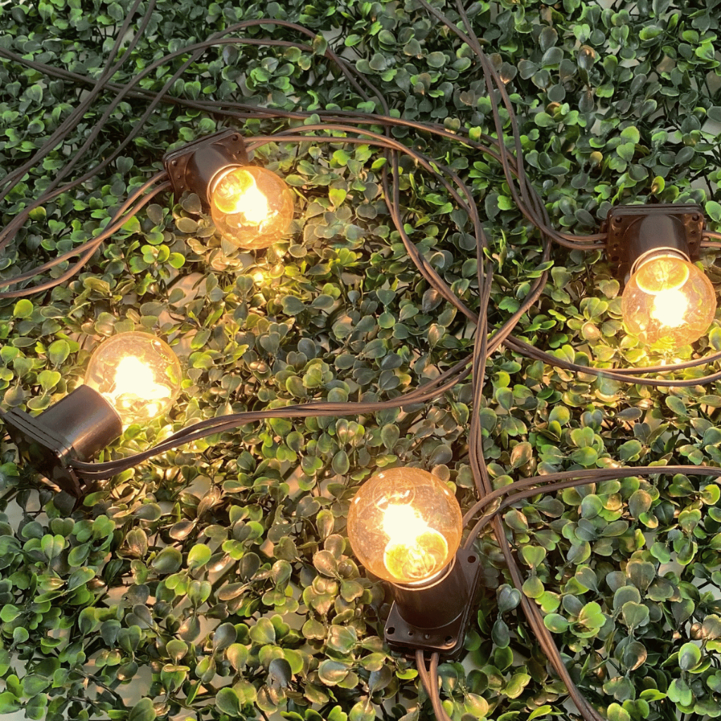 Varal Luzes Até 25 metros Preto Com Lampada incadescente 15w Area Externa Gambiarra Casamento Fio de Luz Cordão Externo Jardim BrasLight