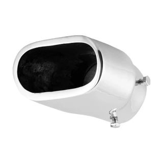 Ponteira de Escapamento Carro Curta Achatada Esportiva Universal Cromada