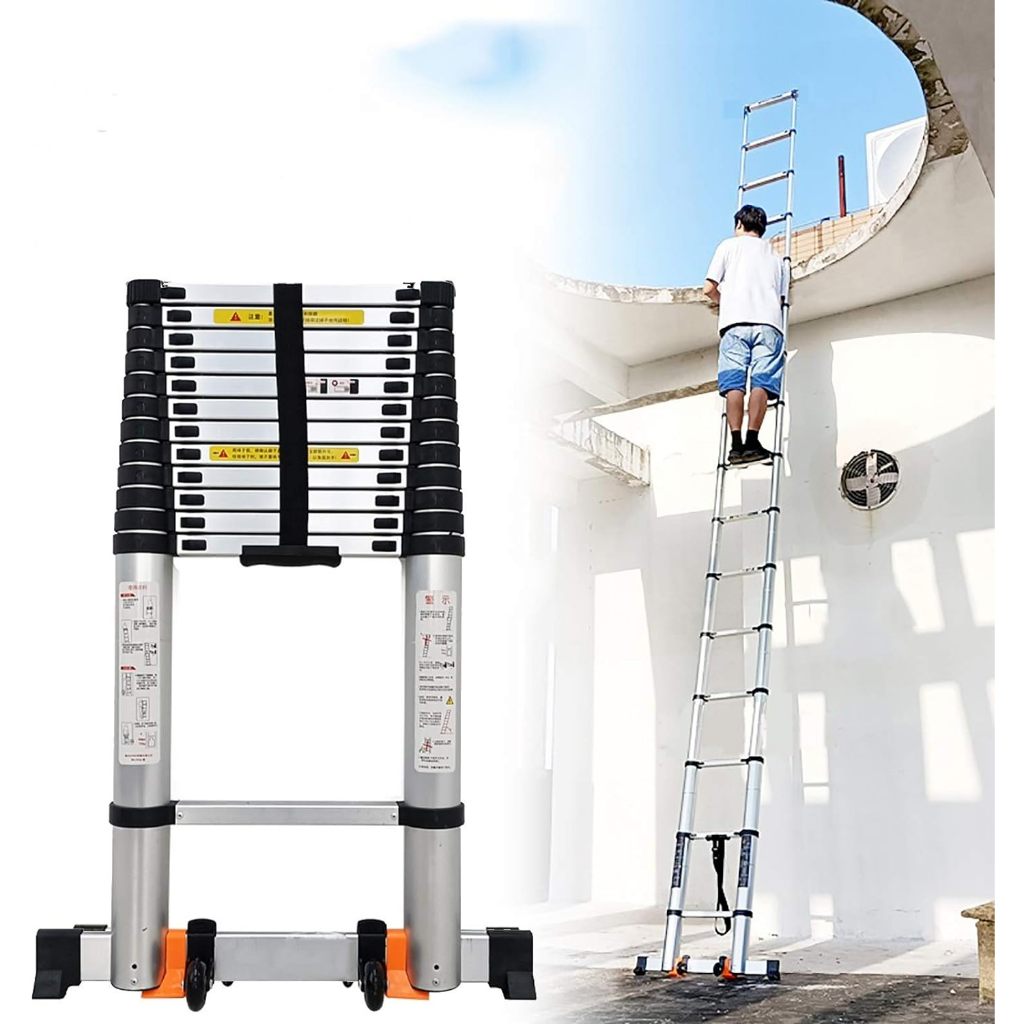 Escada Extensiva Telescopica Dobravel de Aluminio 5 Metros Facil ...