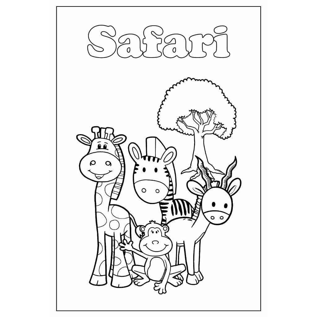 desenho para colorir safari