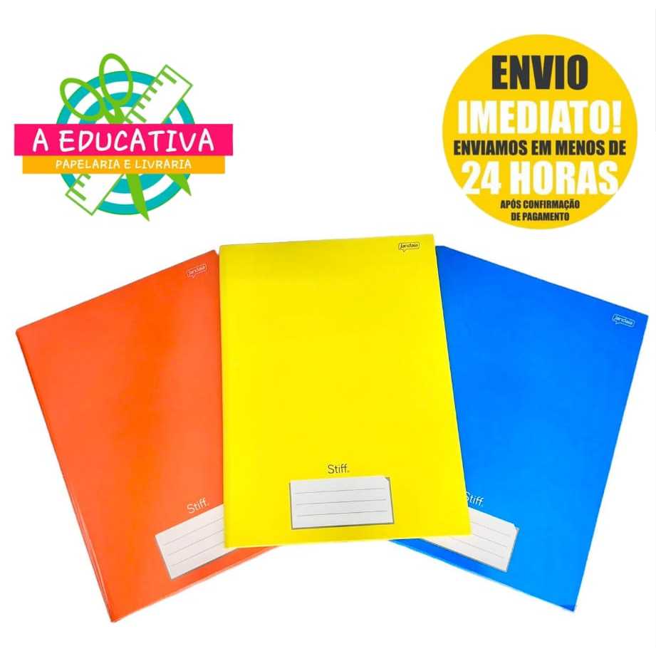 kit 2 Cadernos Brochura GRANDES (A4) Capa Dura 96 Folhas Jandaia