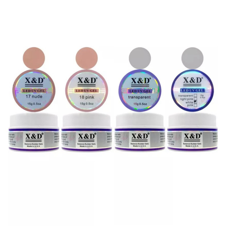 KIT de Gel 15g X&D Para Unhas Gel fibra XED XD Profissional Alongamento ...