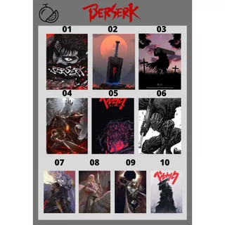 BERSERK - Quadro decorativo em Mdf - 20x29 cm - Anime - Presente - Decoração