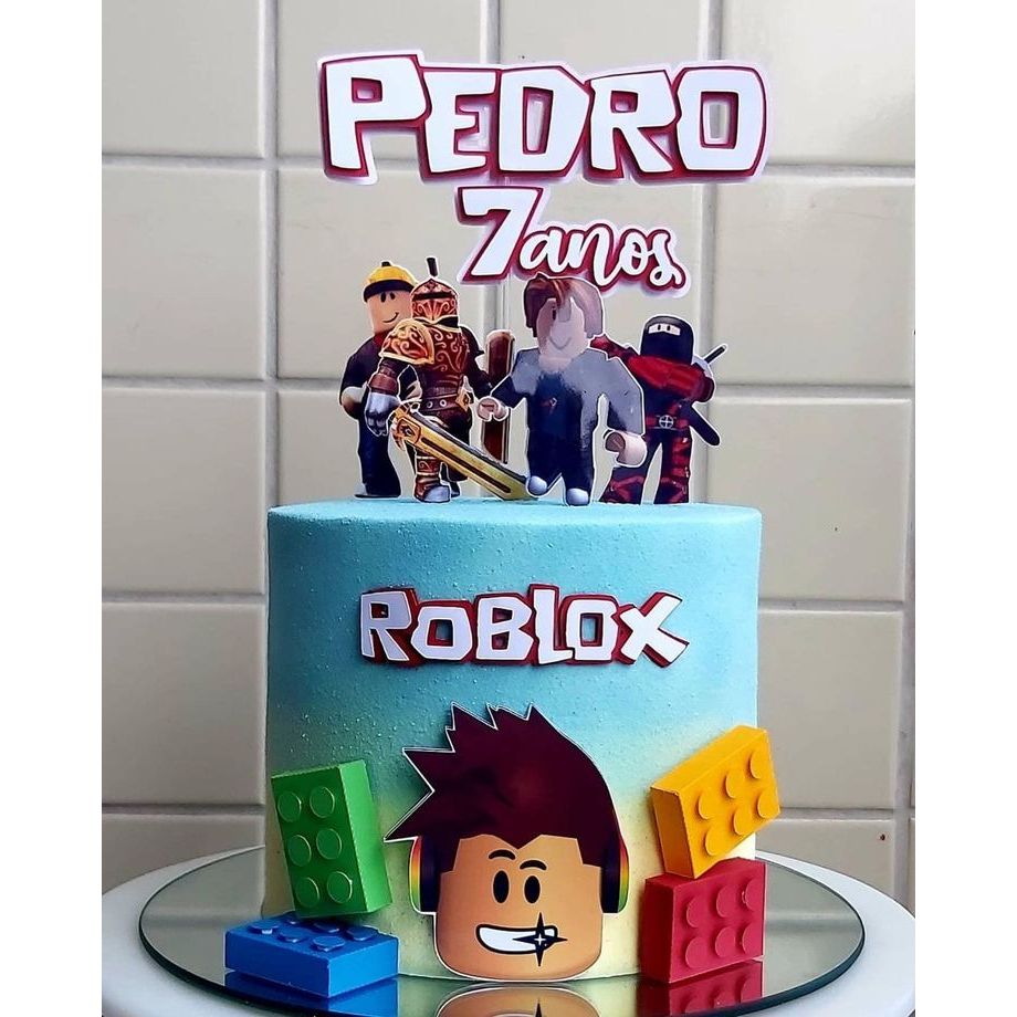 Topo de bolo ROBLOX personalizado nome e idade - topper | Shopee Brasil