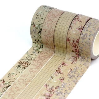 Washi tape Delicate leaves (versão Kraft)