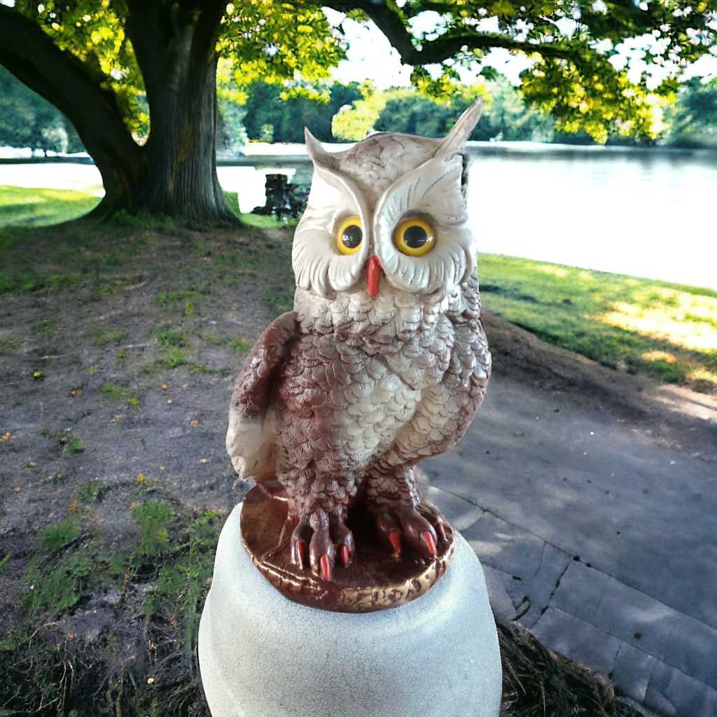 Coruja Espanta Pombo Passarinho Enfeite de Sala Escritório DEcoração Luxo Promoção estatueta