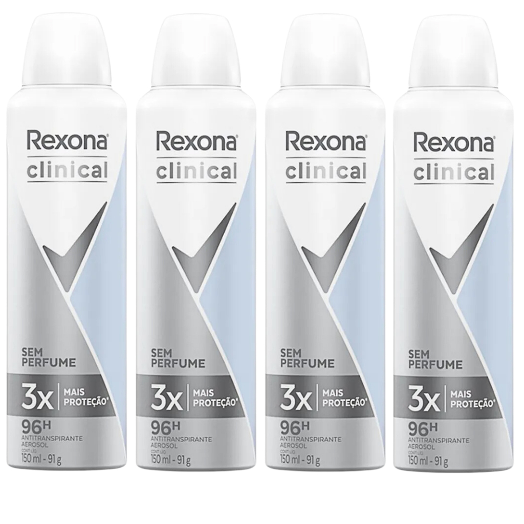 Kit Rexona Clinical Aerosol desodorante Sem Perfume Hipoalergenico Anti ...