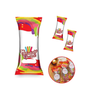 01 PACOTE Embalagem Higiênica bopp para geladinho gourmet sacolé juju dindin chup-chup vermelho 7x19 - 01 pacote contem entre 260/270 unidades