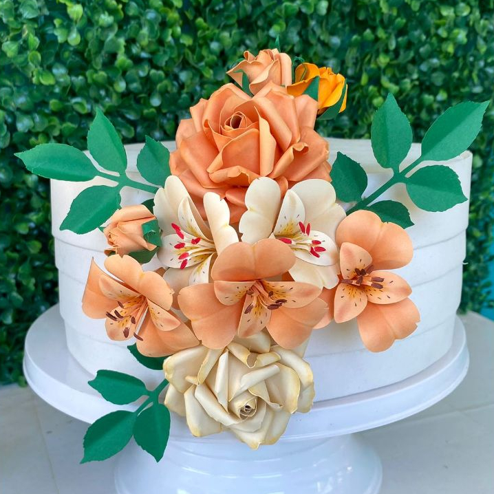 Flores Para Topo De Bolo Arranjo Com Flores Realista Shopee Brasil
