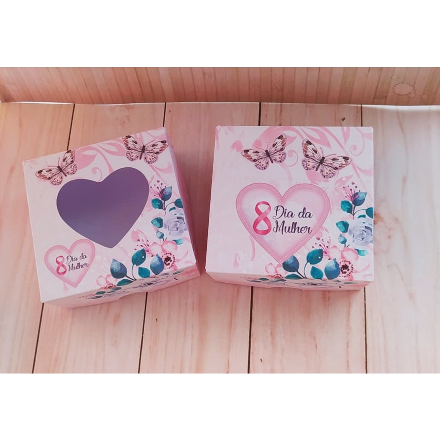15 Caixas para 4 Doces Embalagem Tema Feliz Dia Das Mulheres em Oferta na Shopee