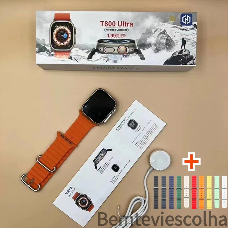 Smartwatch T800 Series 8 Ultra Calculadora Cardíaca Monitoramento Da Frequência Relógio Inteligente