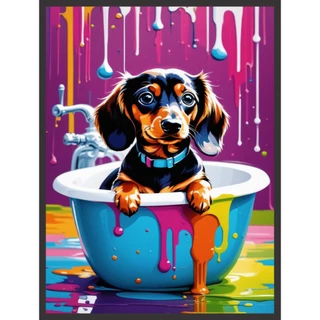 Quadros Aquarela Pet Cachorro Gato Colorido Tintas Escolha a sua Decoração