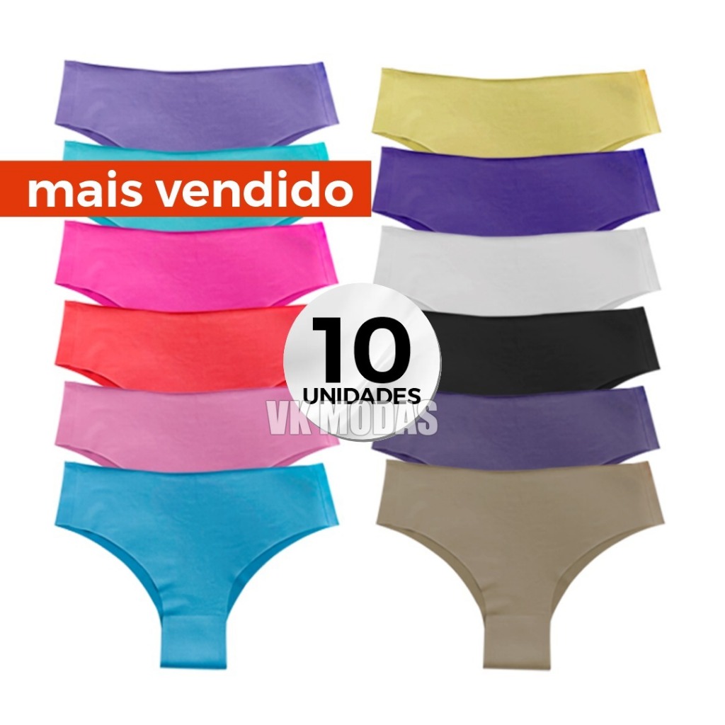 Kit 12 Calcinha Tanga Sem Costura Corte a Laser Moda Íntima QLC SPORT em  Promoção na Shopee Brasil 2024