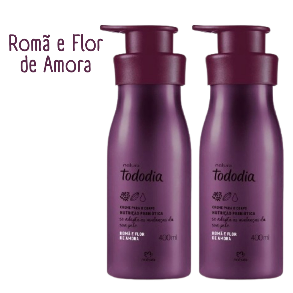 Kit 2 unidades Creme Hidratante Corporal Lançamento Tododia Romã e Flor ...