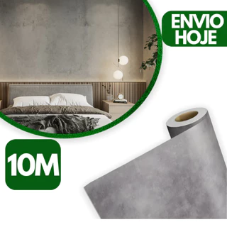 Papel de Parede Premium Rolo Autoadesivo Cimento Queimado Vinílico Sala Quartos Banheiro Cozinha