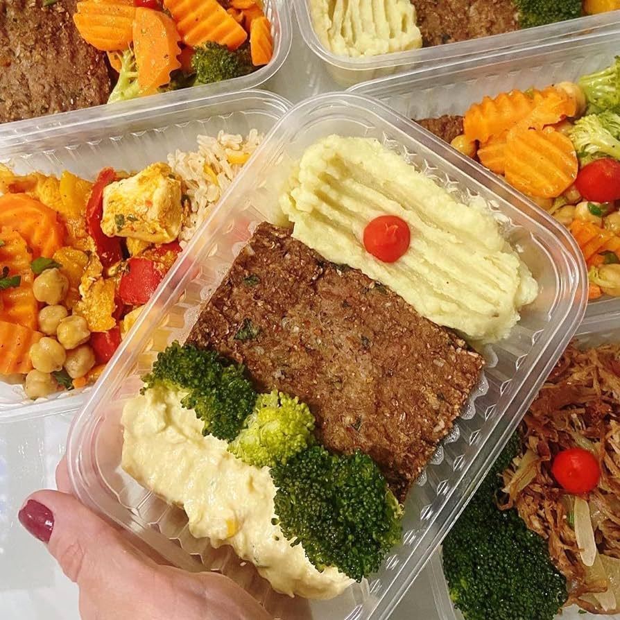 10un Pote retangular Marmita Descartável 500ml Fitness Fit Freezer Microondas dieta (Galvanotek) Igual a Prafesta