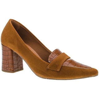 Scarpin Feminino Salto Quadrado Bico Fino Casual Estiloso Confortavel