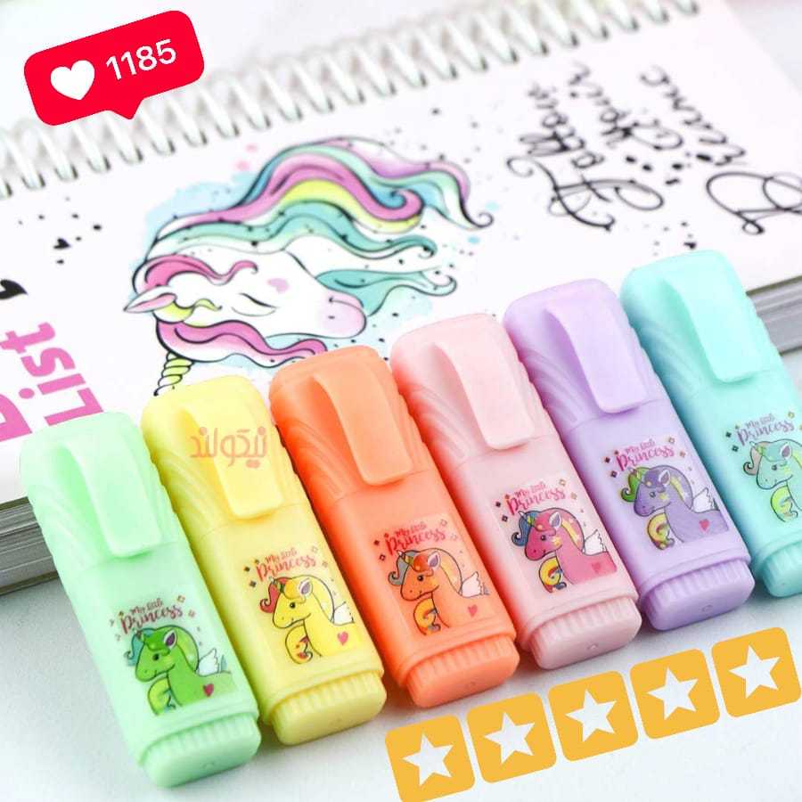 Kit 3 pacote Conjunto de 6 Marcadores de marca Texto Unicornio em 6 ...
