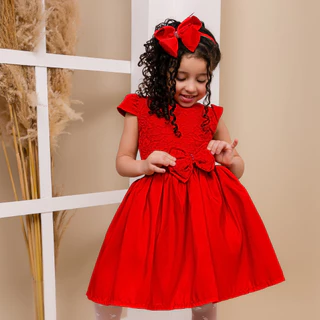 vestido de festa infantil vermelho, roupa para menina, cor red