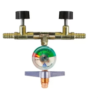 Kit Registro Gás P/ Alta Pressão P13 Saída Dupla C/Manômetro em Oferta na Shopee