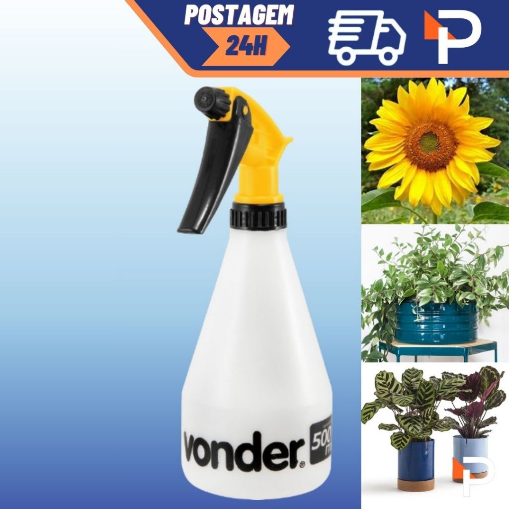 Borrifador Manual Pulverizador 500ml Regulável em Spray Jato ou Névoa Jardim, Faxina e Estética Automotiva