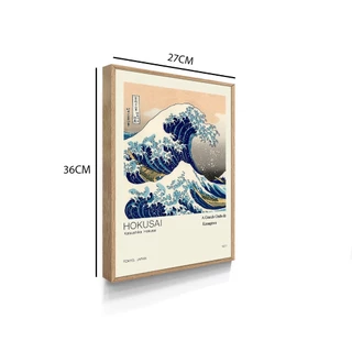 Quadro Decorativo Quadrinho Com Moldura Onda Hokusai