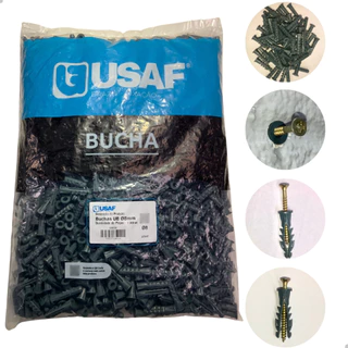 Pacote 1000 Buchas 8mm p/ Concreto COM Aba