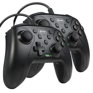 Kit 2 Controle com Fio USB Nintendo Switch Pro Joystick Video Game Analógico Vibratório PC Computador Notebook