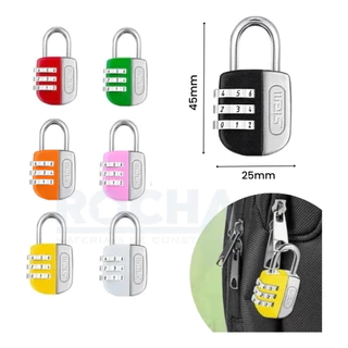 Cadeado Malas Mochila Armário Porta Viagem 25mm Segredo Stam varias cores