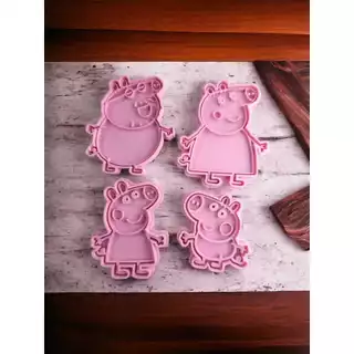 Cortador de Cookies, massinha, biscuit e pasta americana Peppa Pig, Familia Pig, Geoge