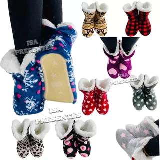 Pantufa Feminina Sapatinho Fechada Lisa 100% Borracha Quente