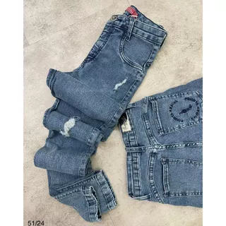 Calça Jeans Feminina Sal E Pimenta Skinny Linda Rasgada Envio Rapido