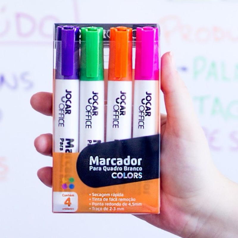 Marcador para Quadro Branco - Estojo com 4 cores (Jocar Office ...