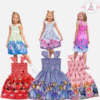 Kit 3 Vestido Menina Festa elegante Casamento 2 A 10 anos Jardim encantado Flores Princesa Roupa infantil feminino manga Babadinho