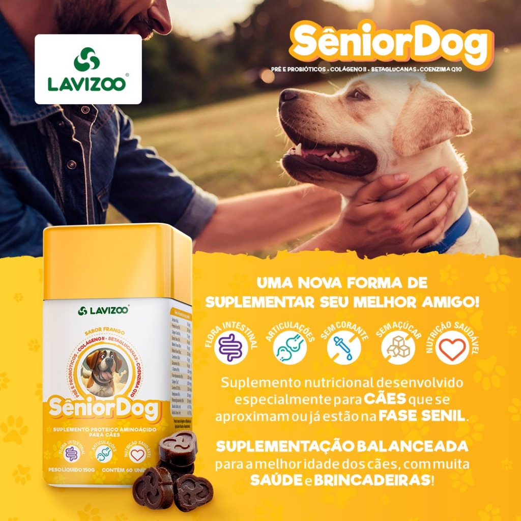 Senior Dog Lavizoo Goma Suplemento para Cachorro Idoso 150g | Shopee Brasil