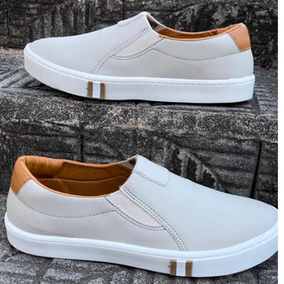 Slip on masculino sapatenis casual tênis sem cadarço leve confortavel fácil de calçar