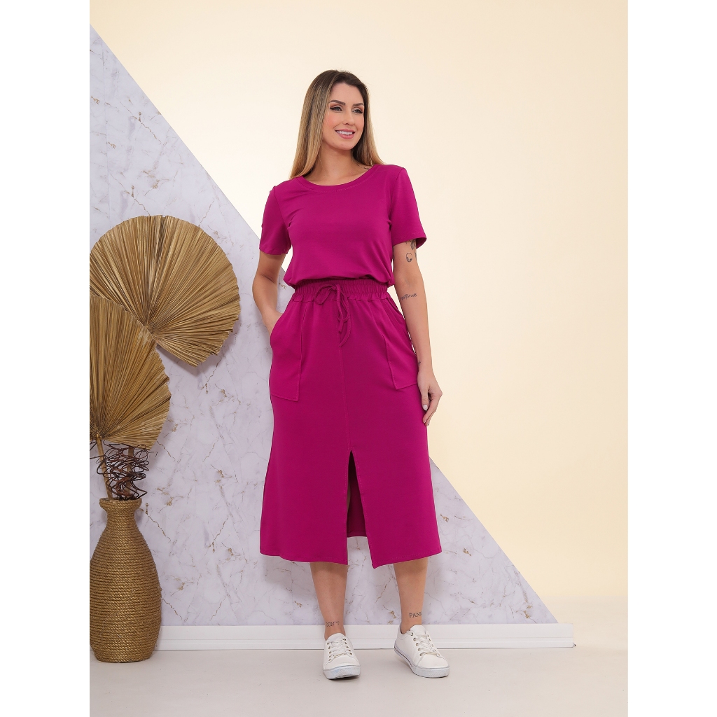 Moletinho Modelo De Conjunto Saia E Blusa CONJUNTO SHORTS SAIA