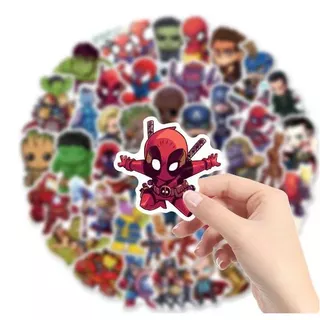 kit com Adesivo Super Heróis stikers Kids Marvel & DC Comics