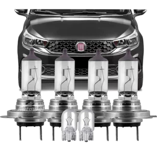 Kit Lâmpadas Fiat Toro Argo Cronos 2016 2017 2018 2019 2020 2021 Farol Alto e Farol Baixo
