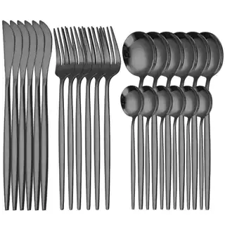 talheres kit talheres 24 Peças Slim Em Aço Inox Premium Importado