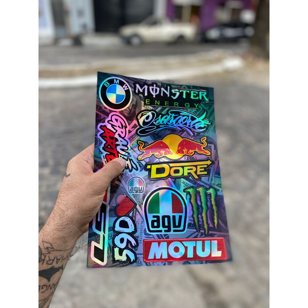Cartelas de Adesivos Holográficas