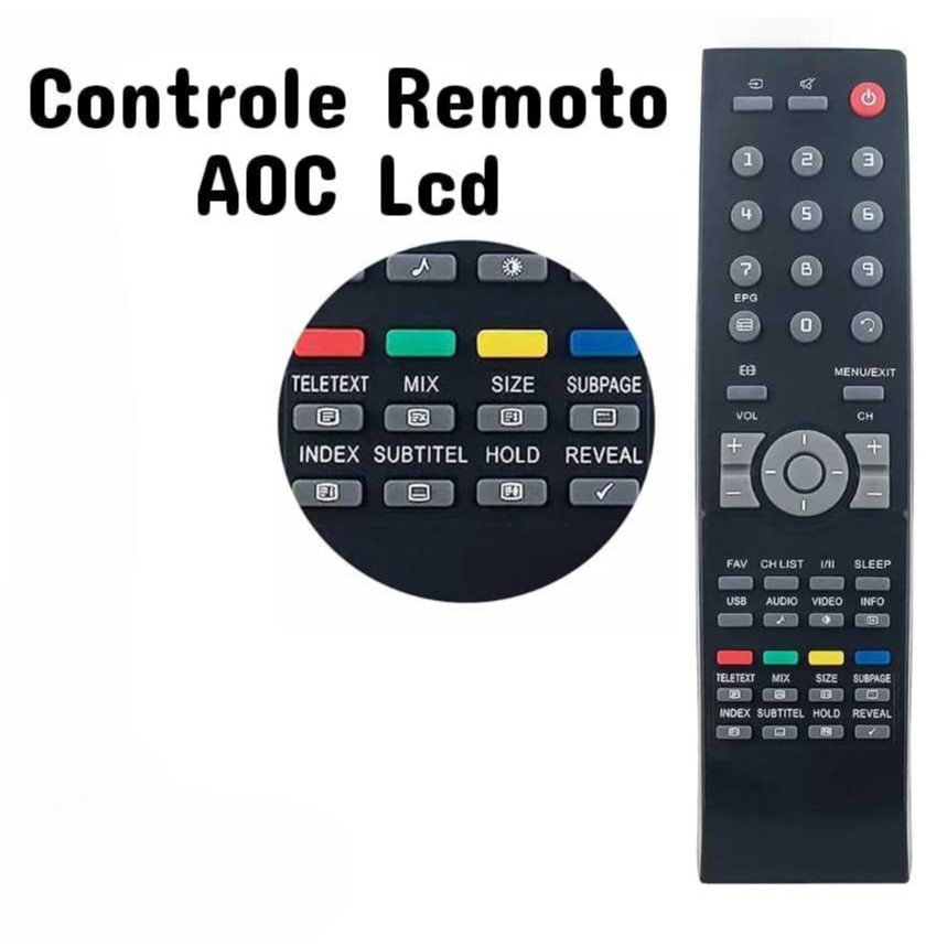Controle Remoto Para Tv Aoc Lcd / led | Shopee Brasil