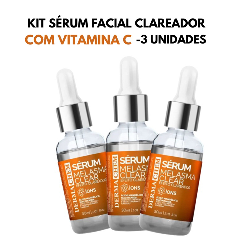Kit Sérum Facial Tratamento Clareador para Manchas e Melasma do Rosto ...