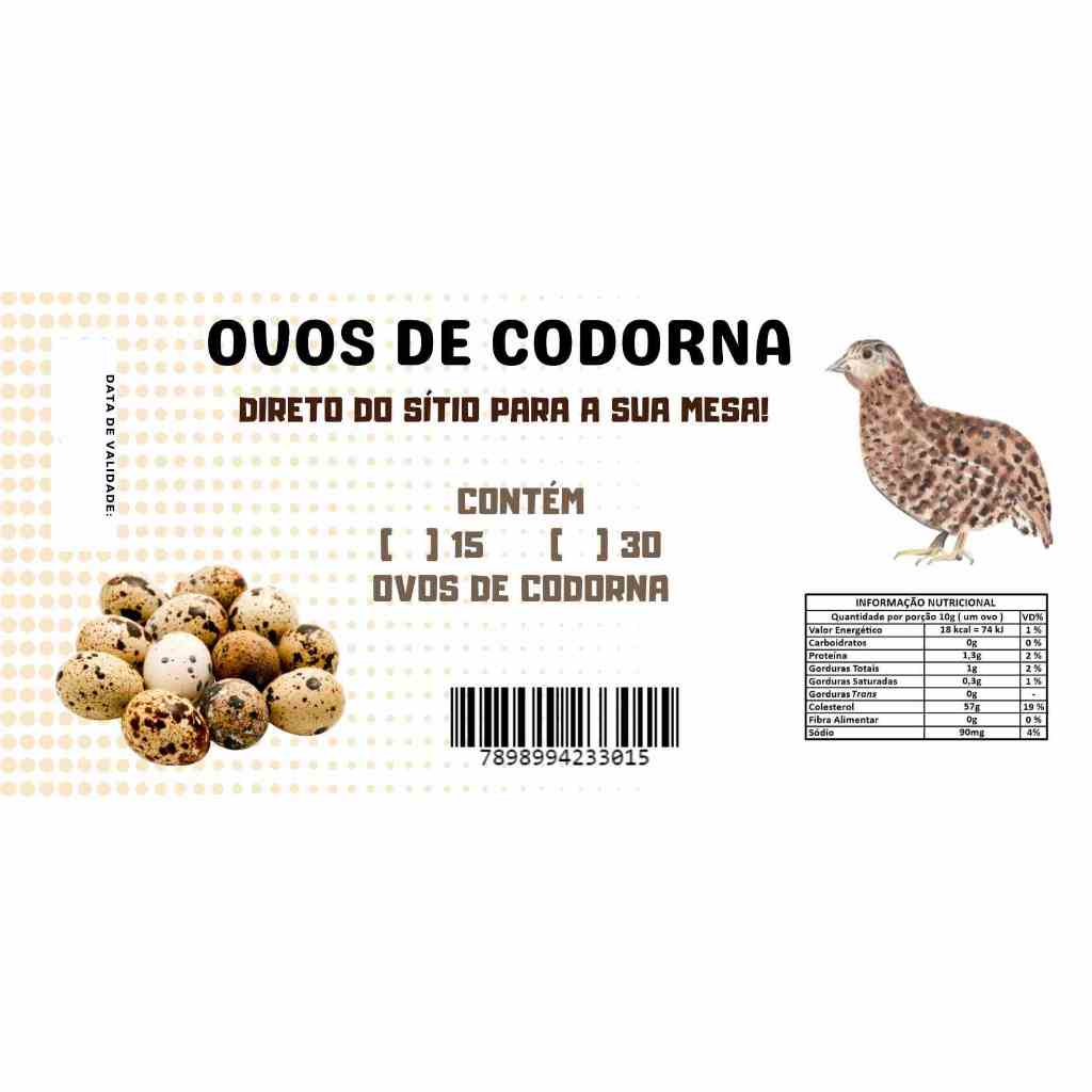 500 Rótulos para ovos de codorna
